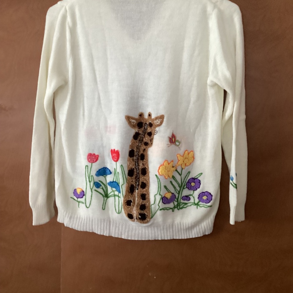 Vintage 1960’s, 1970’s Cyn Les Shirlee Designs Women’s Peeking Giraffe Sweater - Picture 8 of 8